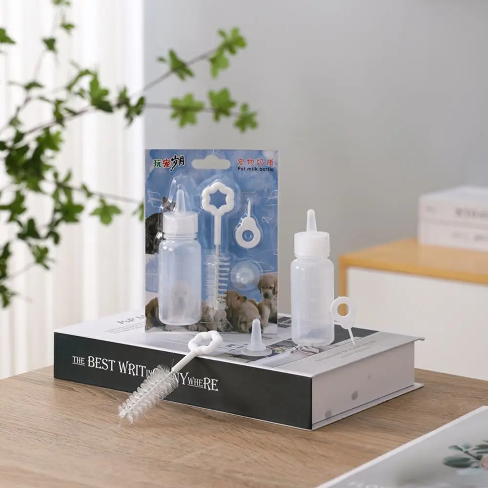 

60ml Small Animals Pet Feeding Bottle Kits Mini Nipple Pet Nursing Kitten Puppy Rabbits Pet Feeding Replacement Feeding Tool