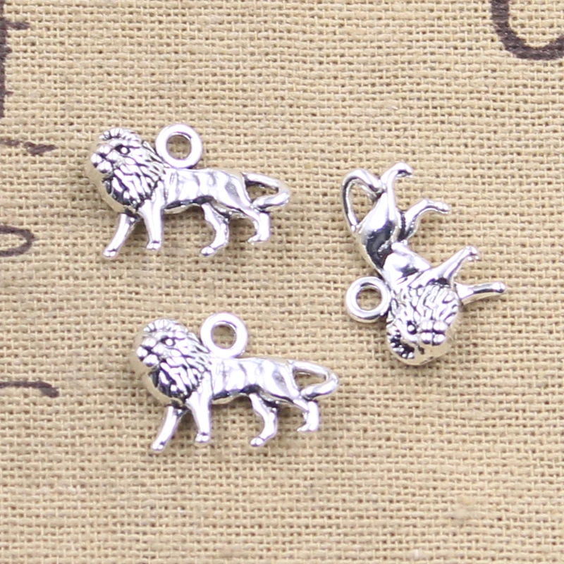 20 Stück Charms Tier Löwe 12x18mm Antik Silber Farbe Anhänger DIY Handwerk machen Erkenntnisse handgemachte tibetische Schmuck