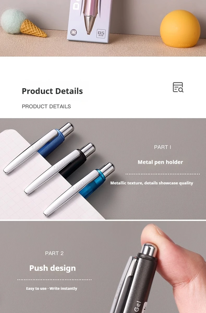 Original Pilot 0,5 mm Gelstift Dr. Grip, bequemer, weicher Griff, glatte, wasserabweisende Tinte, Prüfungsstift, hochwertiges Briefpapier Nausepid – Detail 9