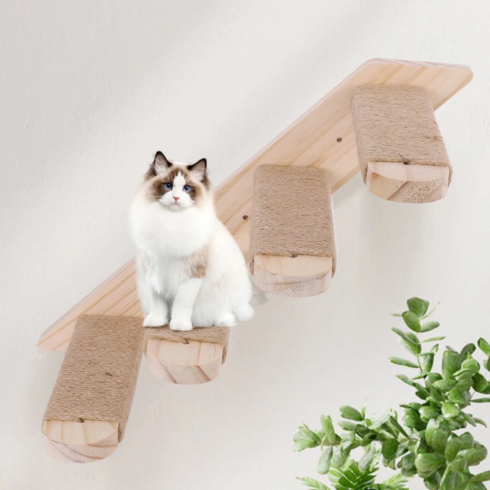 고양이 벽걸이 선반 벽걸이형 고양이 계단 4단 고양이 등반 사다리 고양이 퍼치 선반