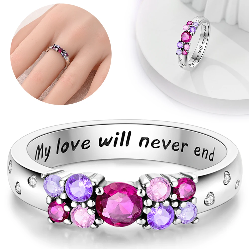 Sterling Silver 925 Ring Stackable Infinite Heart Daisy Flower for Women silver ring,silver rings