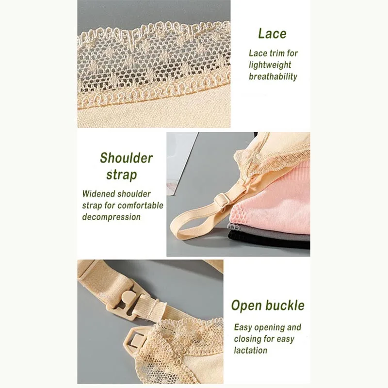 Elastic Lace Maternity Nursing Camisole Removable Breast Pad Prevent Sagging Waist Shaping Pregnant Breastfeeding Vest Underwear