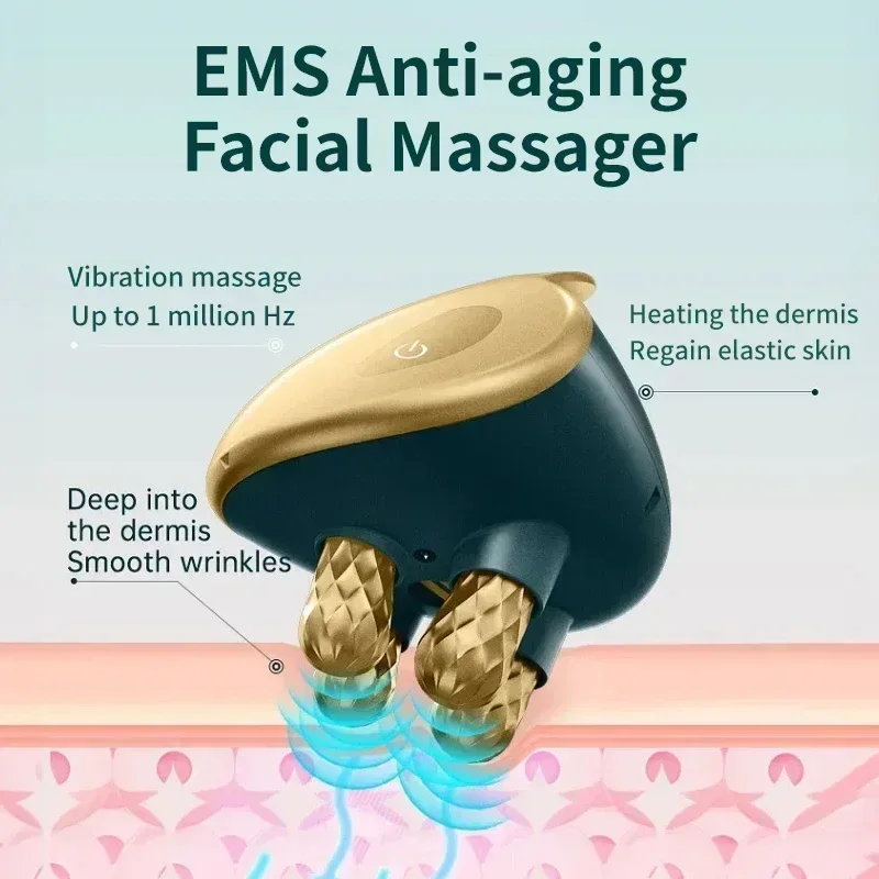 Facial Massager Facial Massage Instrument Beauty Instrument EMS 5 in 1 Facial Massager 4D Massage Head Home Use Facial Device Promote Face Cream Absorption Beauty Tool 5 Light Color Modes