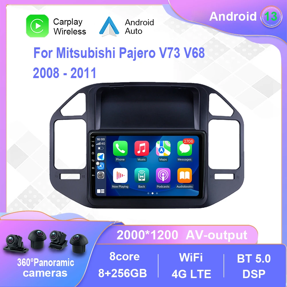 

Android 12.0 For Mitsubishi Pajero V73 V68 2008-2011 Car Radio Multimedia Video Player Navigation stereo GPS No 2din 2 din dvd