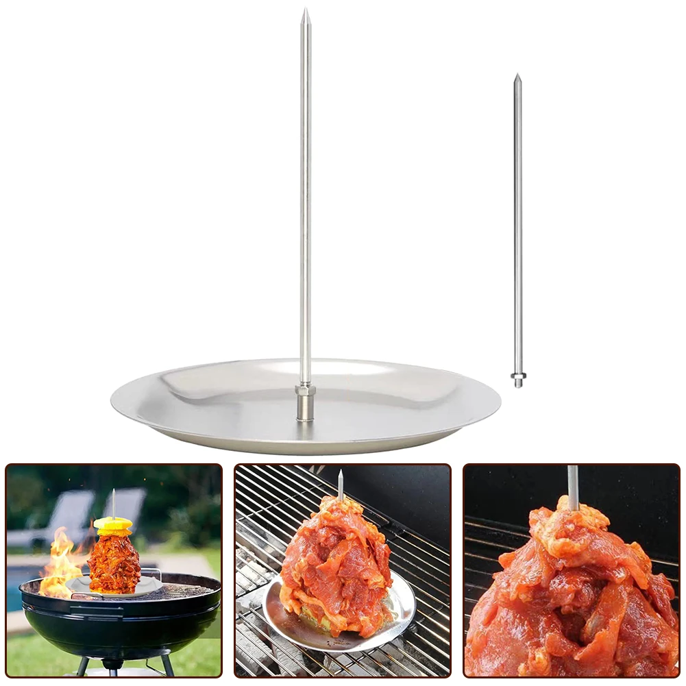 

Barbecue Skewer Grill Vertical For Cooking Removable Spikes Stainless Steel For Barbecue Effective Juice Retention