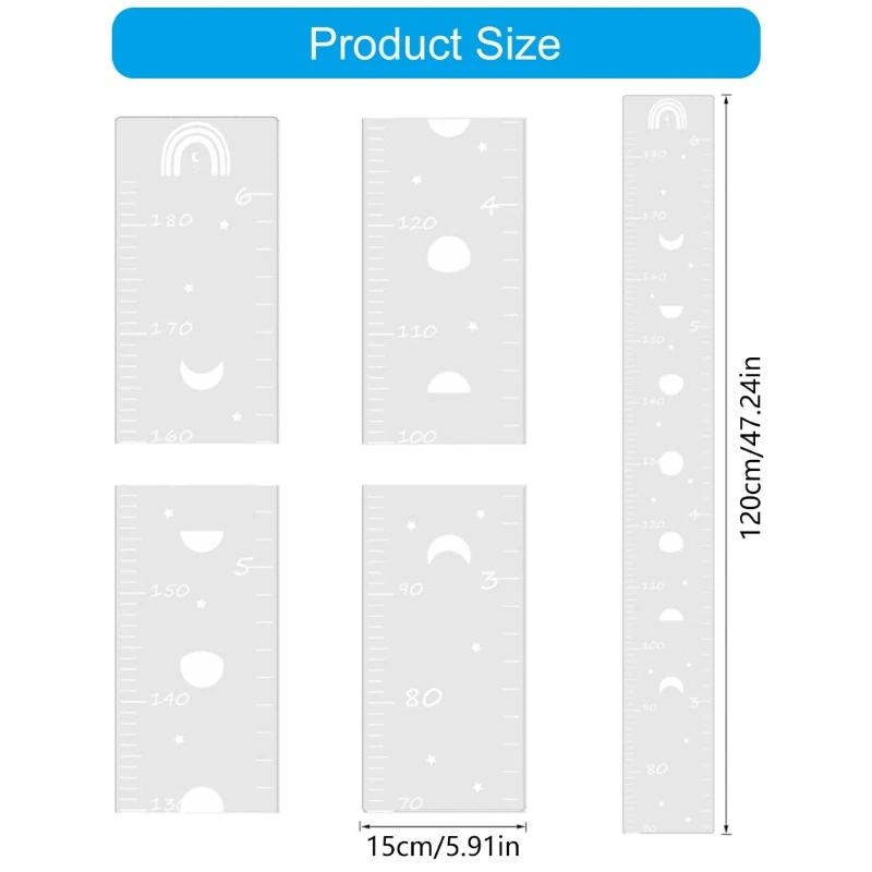 Shatterproof Acrylic Puzzle Growth Chart Mirror for Kids Room Wall Decors and Milestones Recording Height Measuring Y5GA