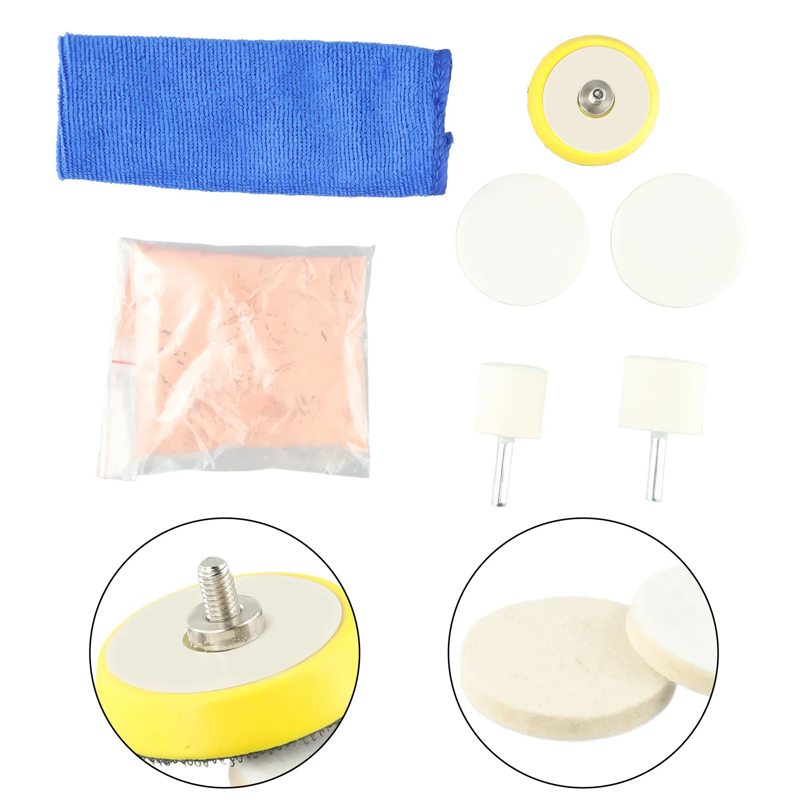 1set Scratch Remover Glass Polishing Kit Universal Cerium Oxide Powder DIY Repair Kit Polishing Wheel Set Accessories