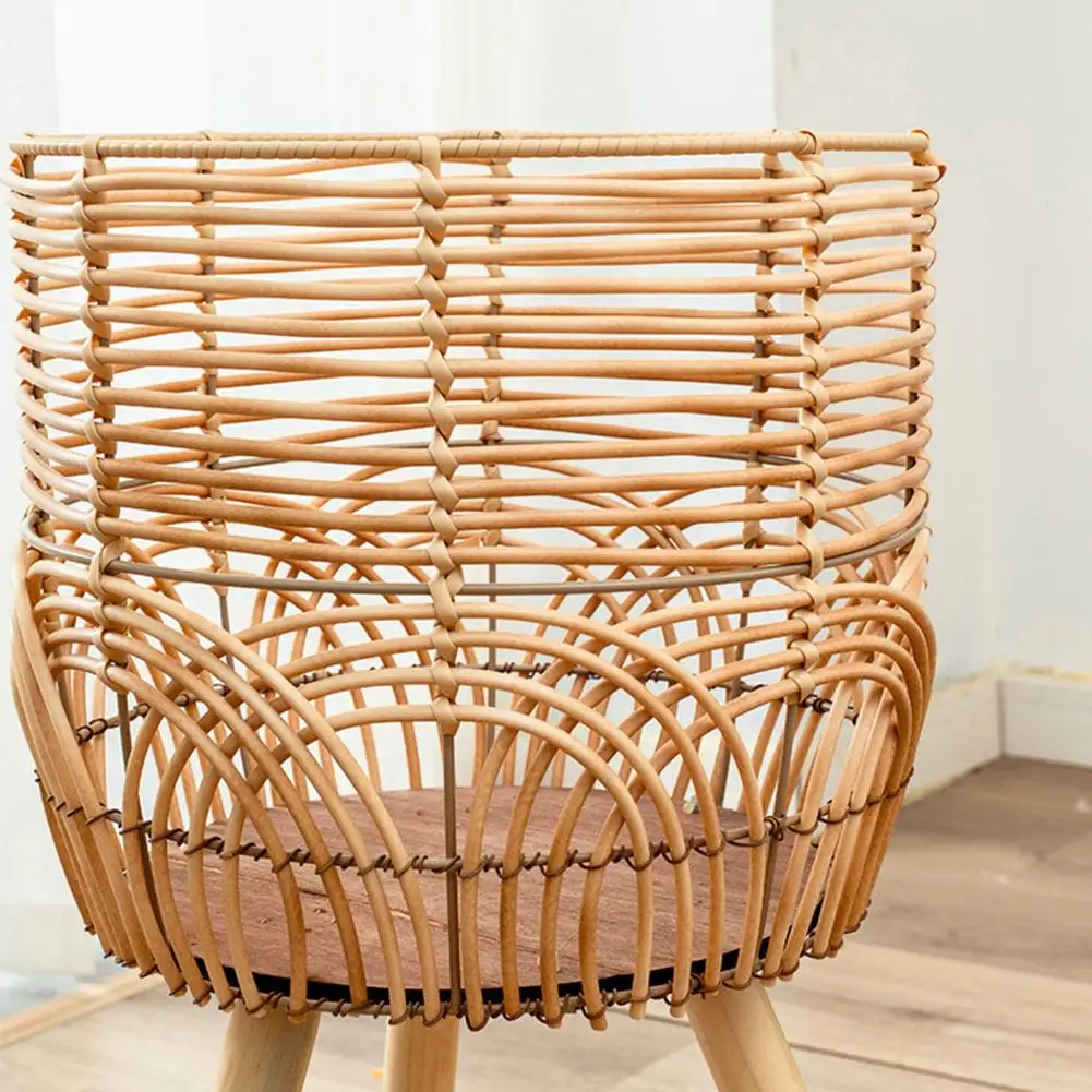Flower Stand Good Supporting Drop-resistant Imitation Rattan Flower Shelf High Foot Free Standing Bonsai Rack Living Room Supply 4