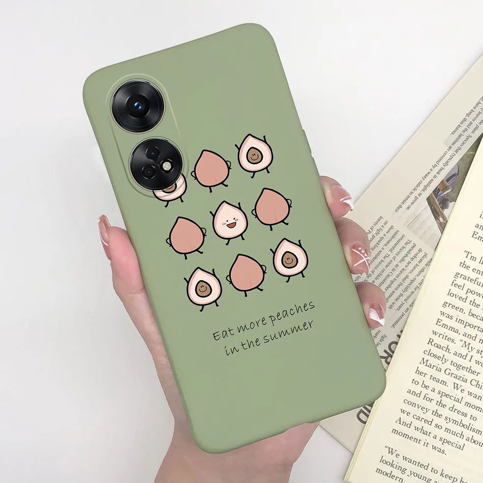 Fashionable Heart & Flower Cat Design Silicone Shockproof Phone Case - Frosted Back Cover