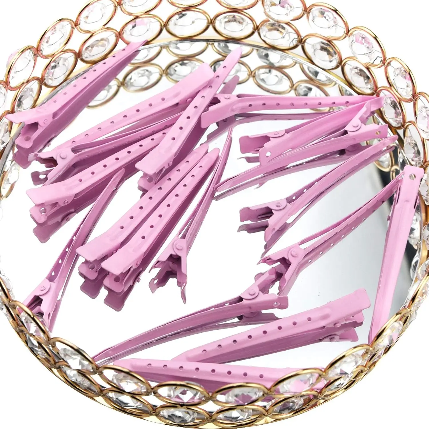 Hair Clips 20 Pcs Duck Bill Clips Rustproof Metal Alligator Curl Clips with Holes for Hair Styling Coloring wig tool