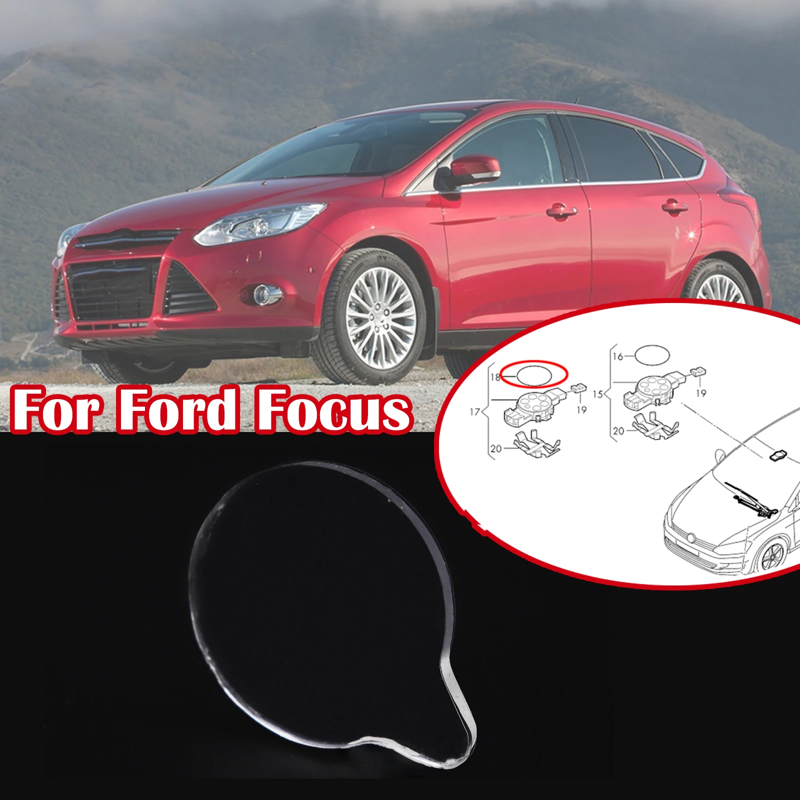 Rain Light Sensor Gel Pad For Ford Focus MK3 MK4 Adhesive Film Silicone ...
