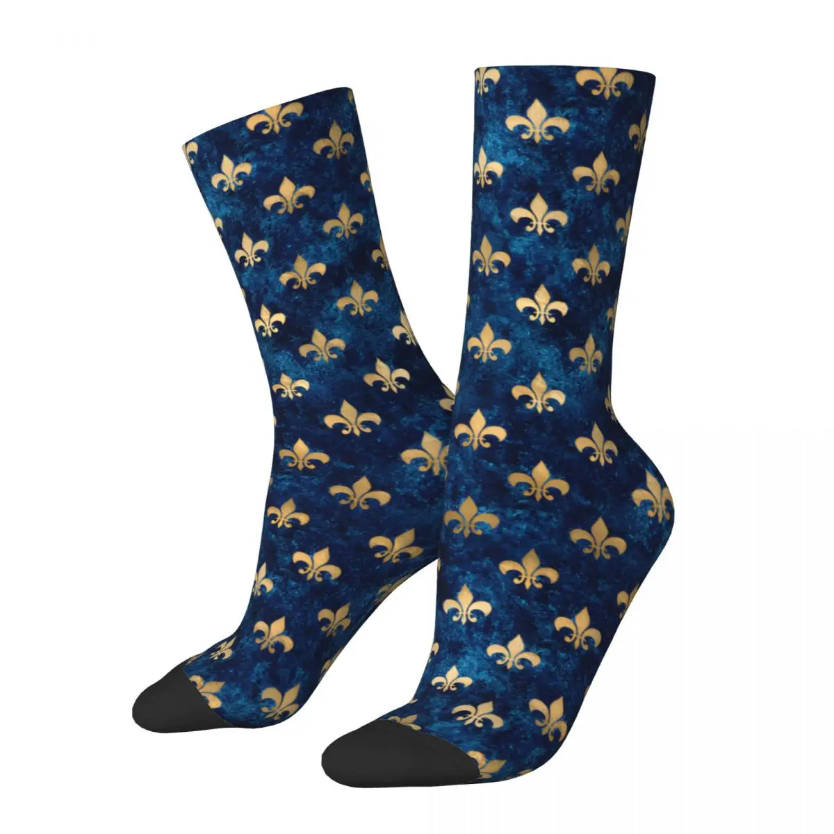 

Funny Happy Men's Socks Florence Vintage Harajuku Fleur De Lys Hip Hop Seamless Crew Crazy Sock Gift Pattern Printed