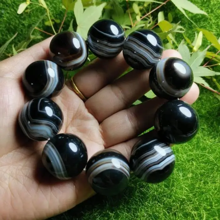 

Natural Silk Agate Eye Round Beads Bracelets Men's Fashion Joker Bracelet Jewelry