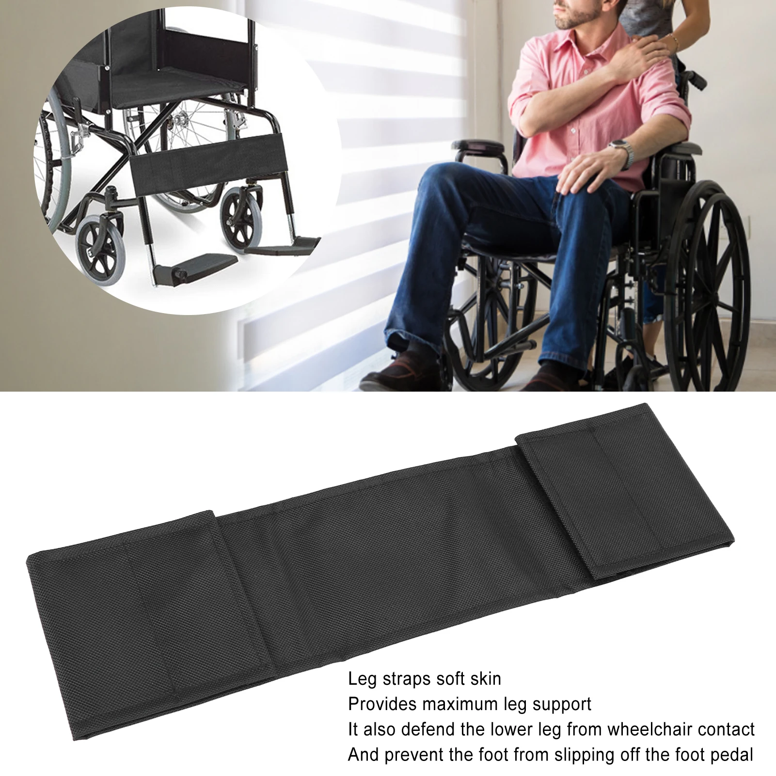 Adjustable Wheelchair Leg Calf Straps Oxford Cloth Band Prevent Falling Off Legs Feet Protection Belt for Patients Elderly