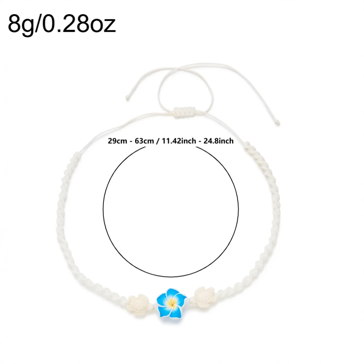 Handgewebtes Blumenmeer ​ ​ Schildkröten-Halskette für Frauen, Bohemia, handgewebtes Seil, geflochten, verstellbare Halskette, Schmuck, Geschenk – Detail 5