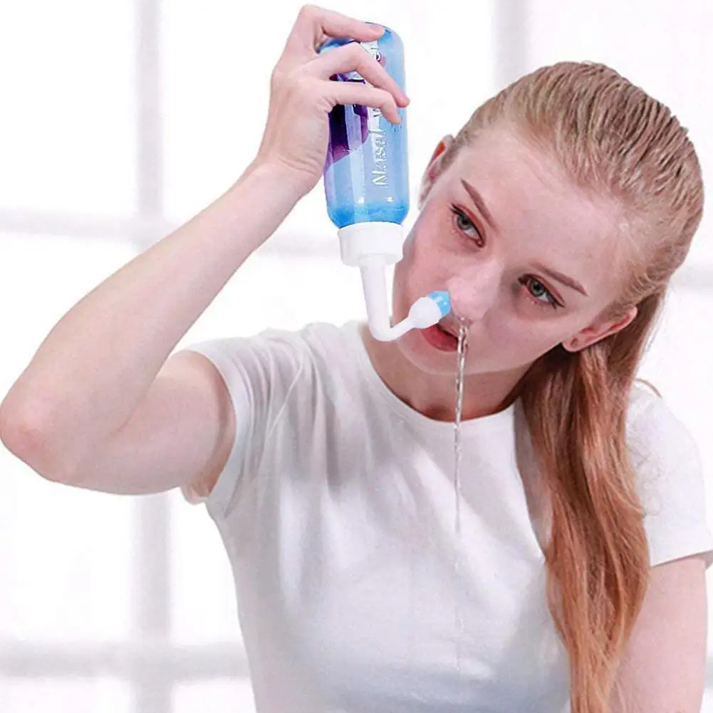 Adulti Bambini Detergente Per Lavaggio Nasale Protezione Per Naso Sinusite Pulisce L'Umidità Bambino Adulto Evitare Rinite Allergica Neti Pot 300Ml