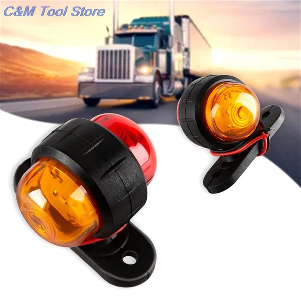 LED Marker Lights 2PCS Truck Side Marker Lights 12V 24V Red Amber Signal Indicator