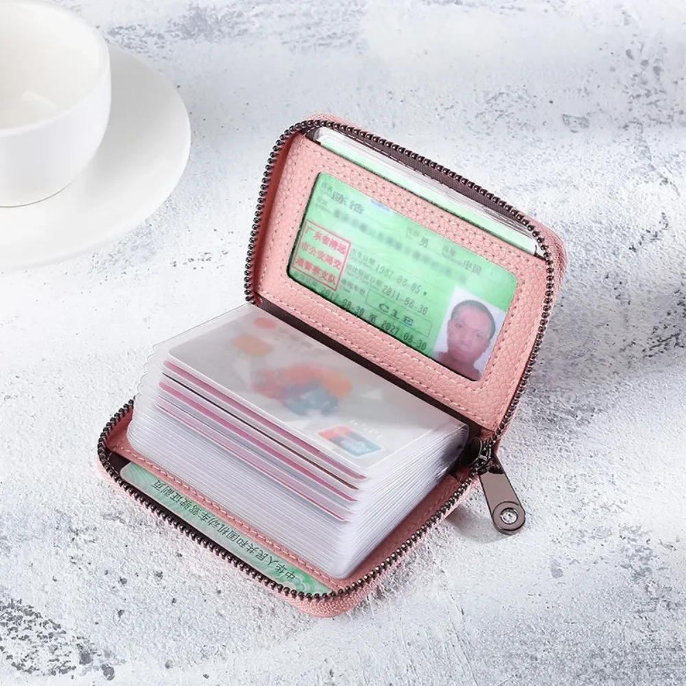 20 Detents Cards Holders PU Business Bank Credit Bus ID Card Holder Cover Coin Pouch Anti Demagnetization Wallets Bag Organizer