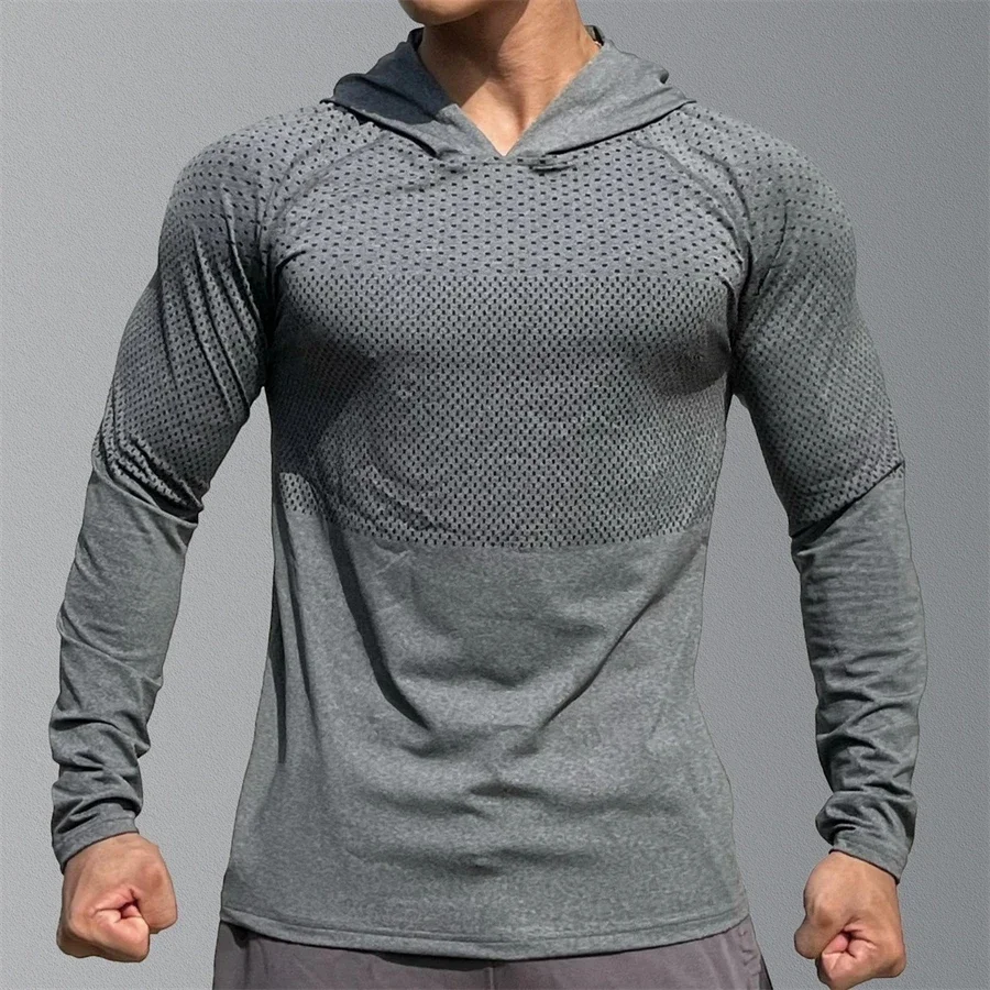 Men Fitness Running Sports Hoodies Gym Joggers Hooded Outdoor Sport Athletic Clothing Male Training Sweatshirt Tops