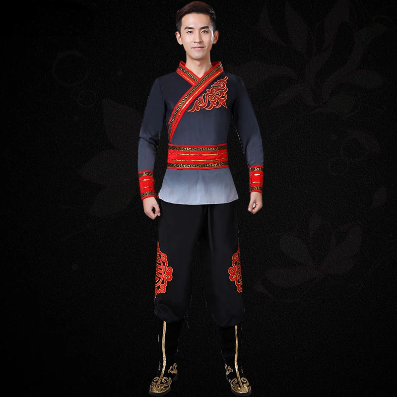 Classici Costumi Di Danza Yangko Uomo Hanfu Abbigliamento Elegante Antico Tradizionale Nazionale Yangko Stage Dancing Clothes Costumi