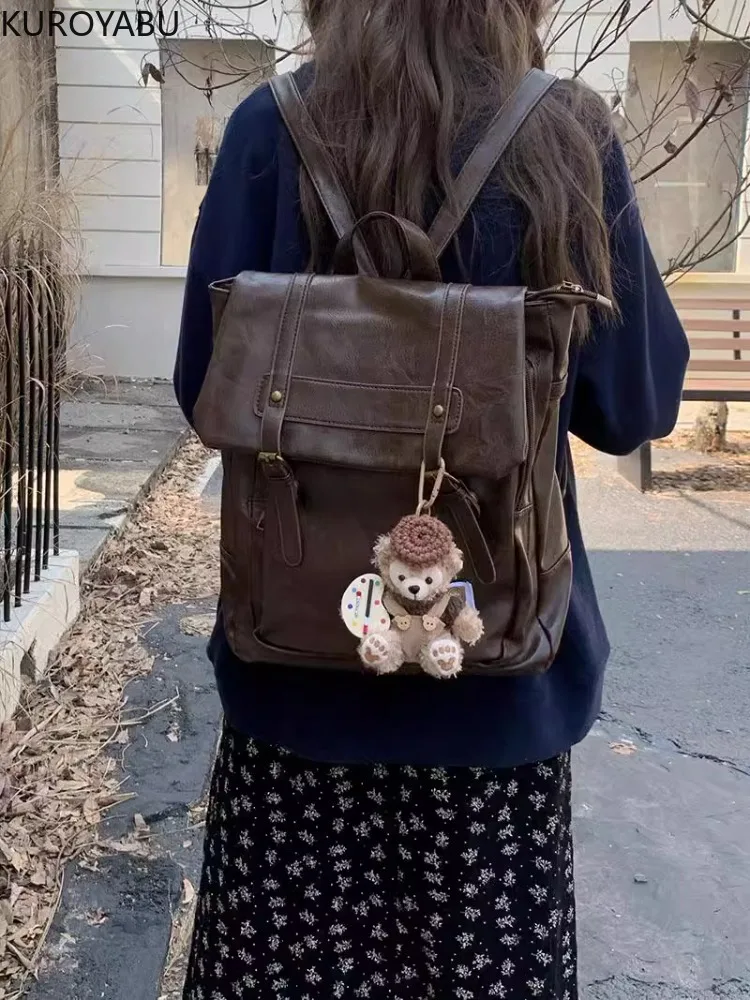 Brown Vintage Square Backpack Vintage Brown Jk Backpacks Women