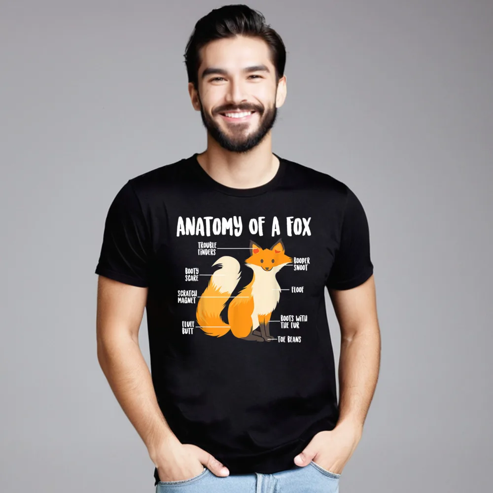 Anatomy Of A Fox Cute Tops & Tees Funky Crewneck Hip hop Short Sleeve 100% Cotton Man T Shirt Slogan Tops Shirts Anatomy Of A Fox Cute Sweet Carnivore Funny Animal Gift T-Shirt__980