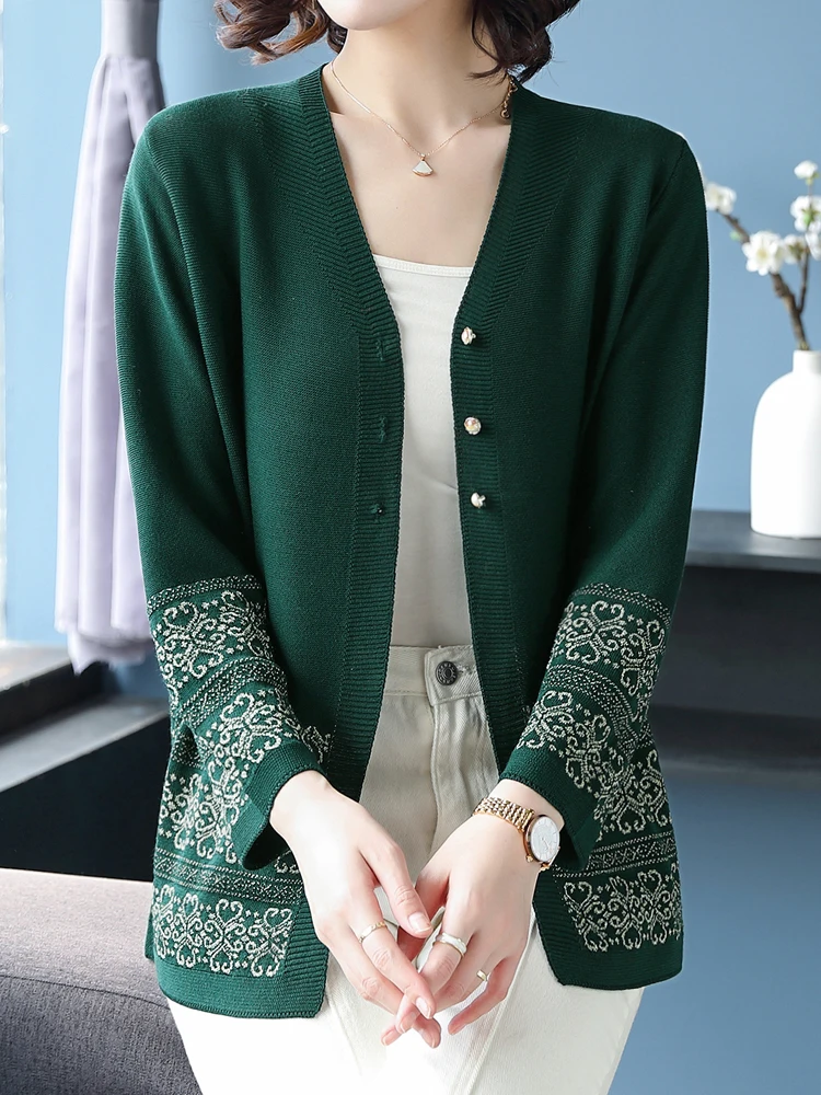 

Geometry Sweater Women New Spring Autumn Single Breasted Sweaters Cardigan Knitwear Casual V Neck Cardigans