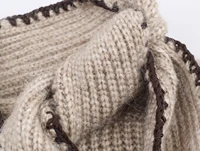 2025 Winter New Sweet and Fashionable Stand up Collar Long Sleeve Bow Decoration Knitted Sweater for Women - Image 4