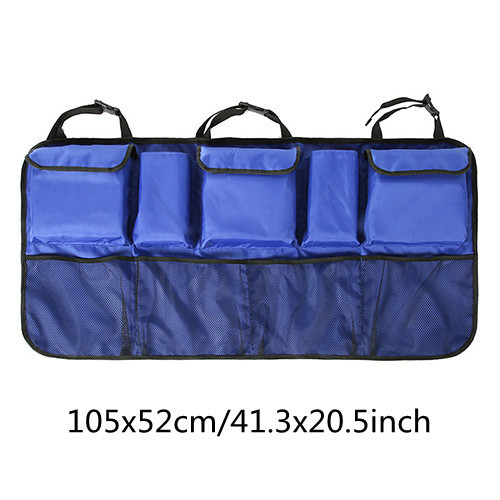 Rear Seat Back Storage Bag Multi Hanging Nets 3 Clear Pockets Trunk Case Organizer Stowing Tidying Interior Accessorie Black