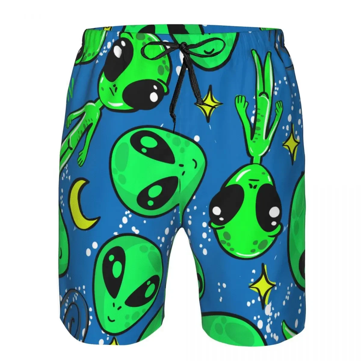 

Summer Men Swimwear Breathable Quick Dry Trunks Alien Space Pattern Beach Shorts for Running Training Surfing