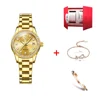 OLEVS Automatic Mechanical Watch for Women Diamond Calendar Dial Stainless Steel Waterproof Luminous Elegant Women's Wristwatch 6