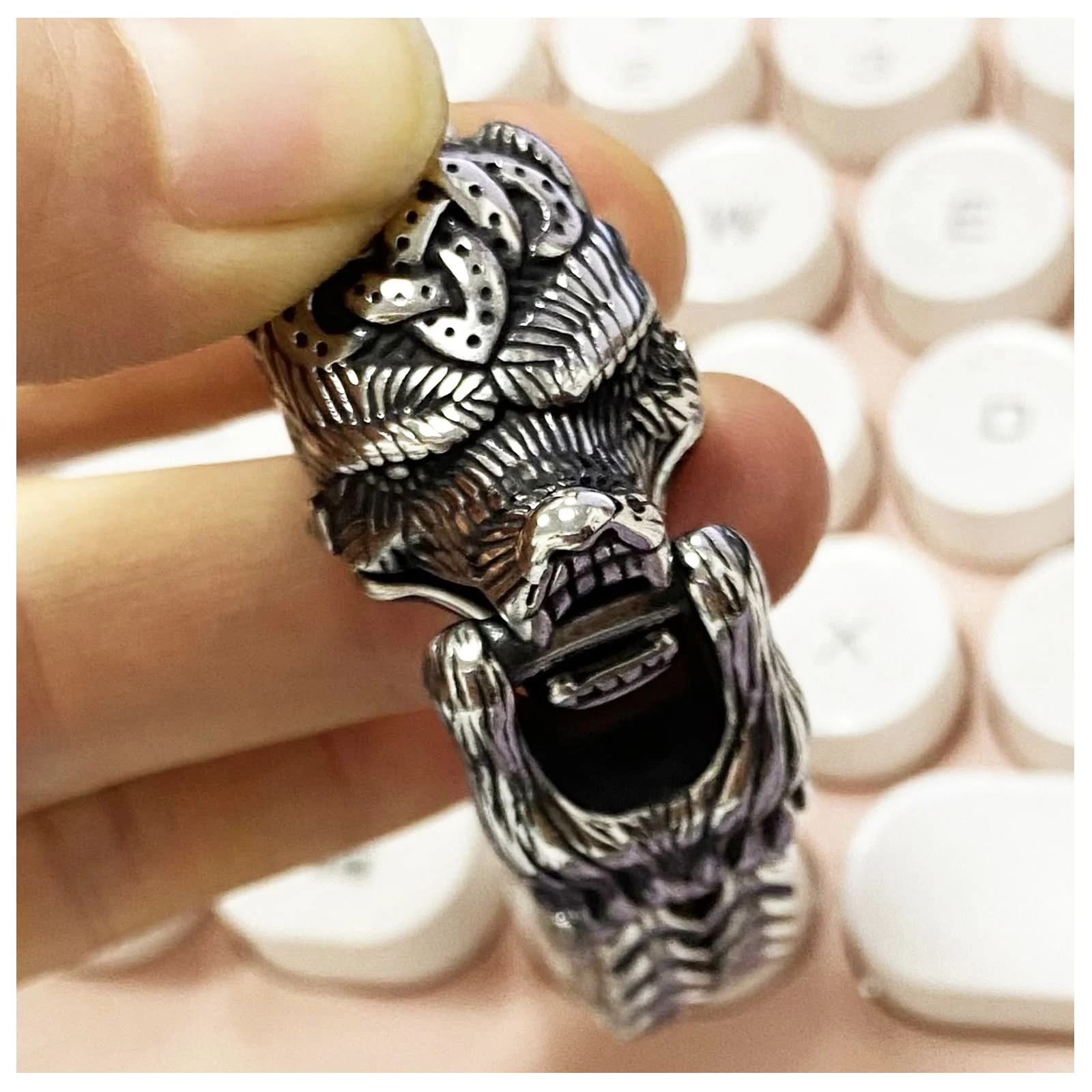 Norse Viking Vintage Wolf Punk Bracelet Wholesale Fashion Thick France Chain Cuff Stainless Steel Designer with Jewelry for Men