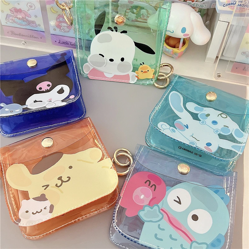 

Sanrio Kawaii Cinnamoroll Kuromi Pochacco Cute Cartoon Transparent Coin Cell Phone Bag Girl Keychain Bag Bag Pendant Gift Toy