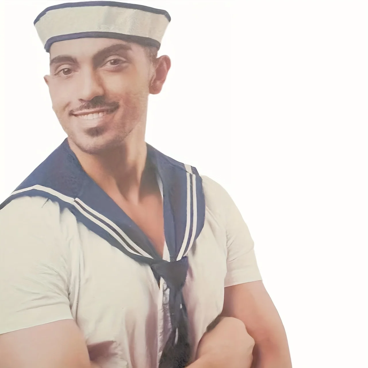 Sailor hat and scarf suit Navy Hat Unisex Captain Hat Navy Marine For cruise lines, adult parties, Navy, cosplay, Outdoor