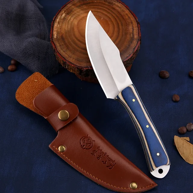 Couteau à désosser forgé à la main avec gaine, couteau de boucher, couteau de chef de cuisine en acier inoxydable, couteau à viande mongole, fournitures de cuisine 4
