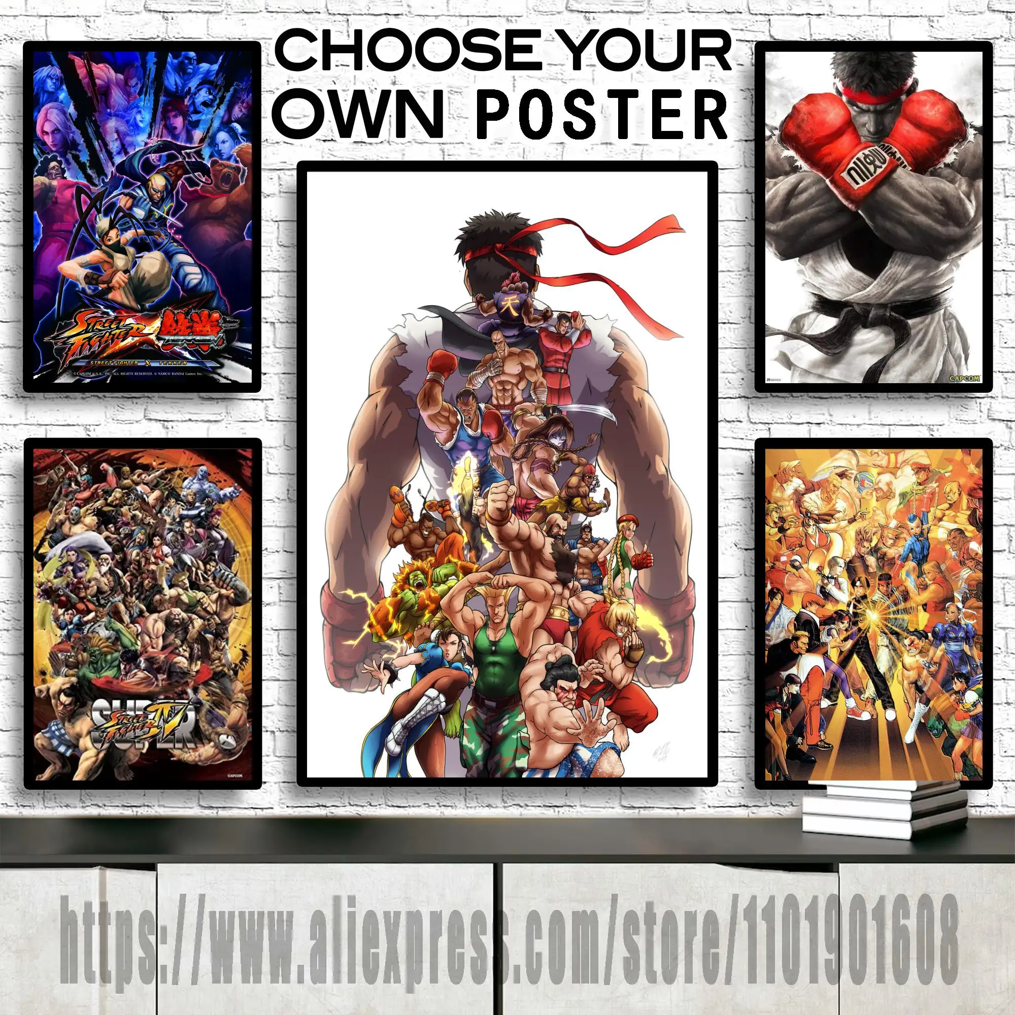 Street Fighter V Arcade Edition CAPCOM Video Game Merchandise Gamer Classic  Fighting White Wood Framed Poster 14x20 - Poster Foundry