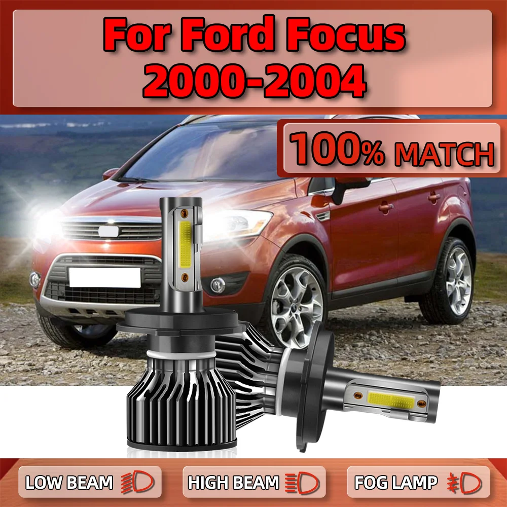 

H4 LED Headlight Bulbs 120W 20000LM Super Bright High Low Beam Car Lights 12V 6000K For Ford Focus 2000 2001 2002 2003 2004