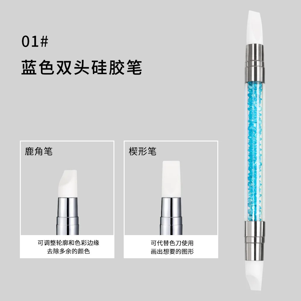 1pcs Nail Art Pen Double Head Silicone Flower Sculpting Pen Adjustable Glue Stick Embossing Pen Nail Art Brush Every Home Tools 5