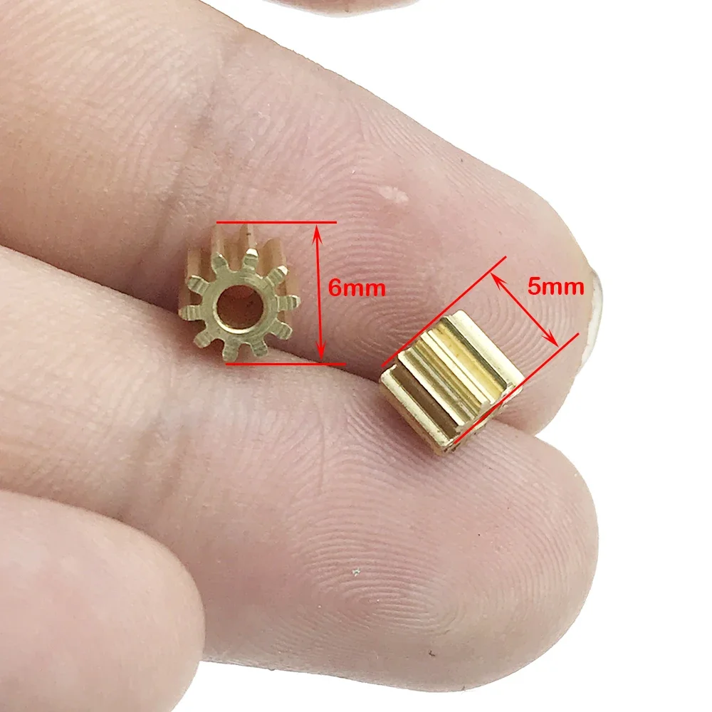 1PCS 0.5M 10T Copper Gear 102A Aperture 1.5/2/2.3/2.5/3/3.2mm Pinion Toy Motor Gear Metal Brass Gears Parts 10 Teeth 0.5 Modulus