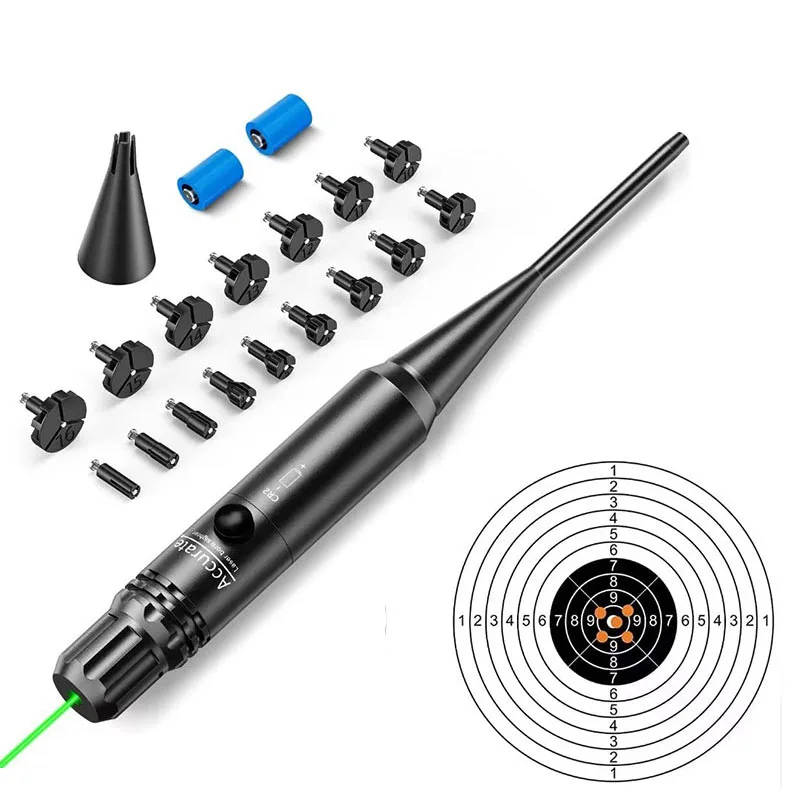 

Bore Sight Kit .17 to 12GA Caliber Rifles Pistols Green Laser Sight Boresighter For Rifle Pistol Tactical Training Gun