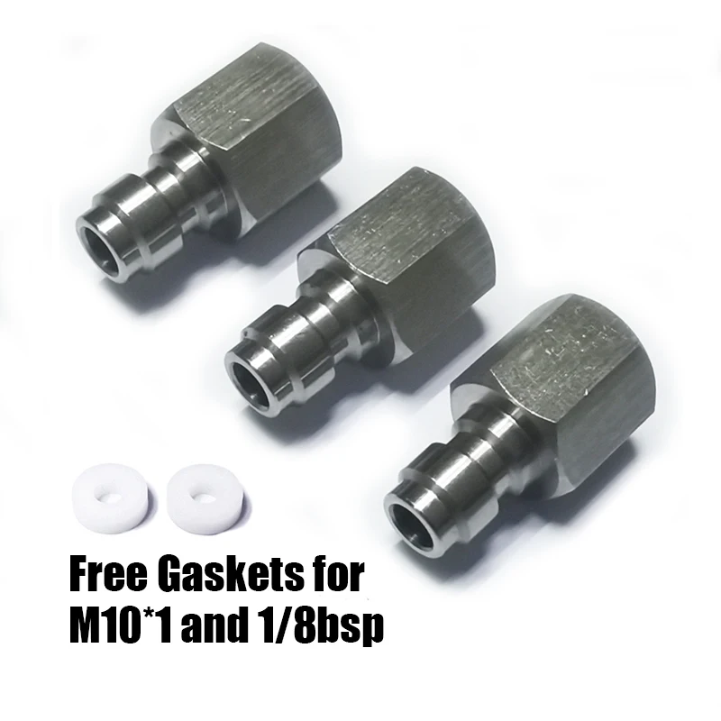 Élősövény Lekapcsol töltés Adapter 8mm Apaállat pulg Kapcsolás csatlakozó Rozsdamentes Acél 1/8NPT M10*1 1/8BSPP