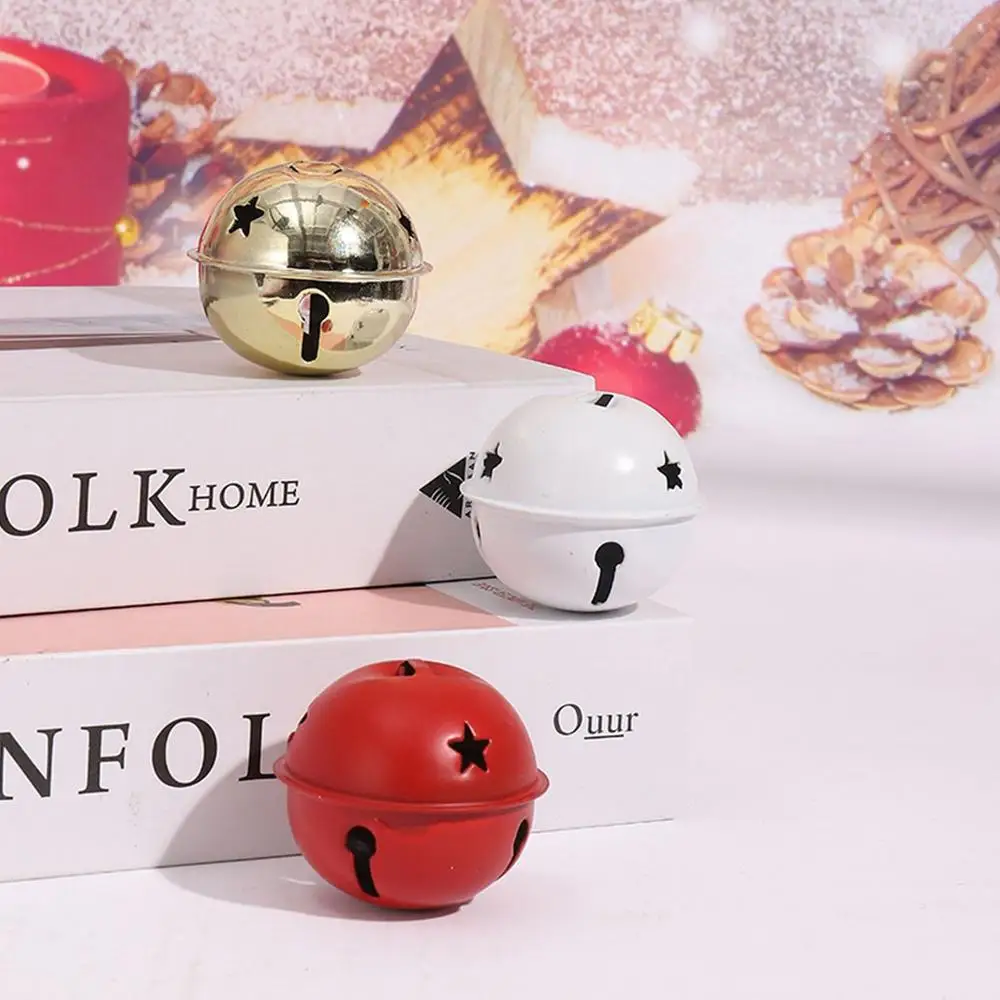 Description Picture 5 of item2024 Christmas Tree Jingle Bells Metallics Home Bell Ornament with Star Cutouts Vintage Craft for Wall Wreath Garlands Windows