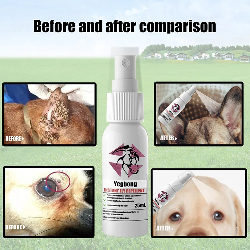 Pet Insect Repellent Spray Cats Dogs Flea Lice Relieve Itching External Deworming Medicament Ingredient Safety Pet Insecticide