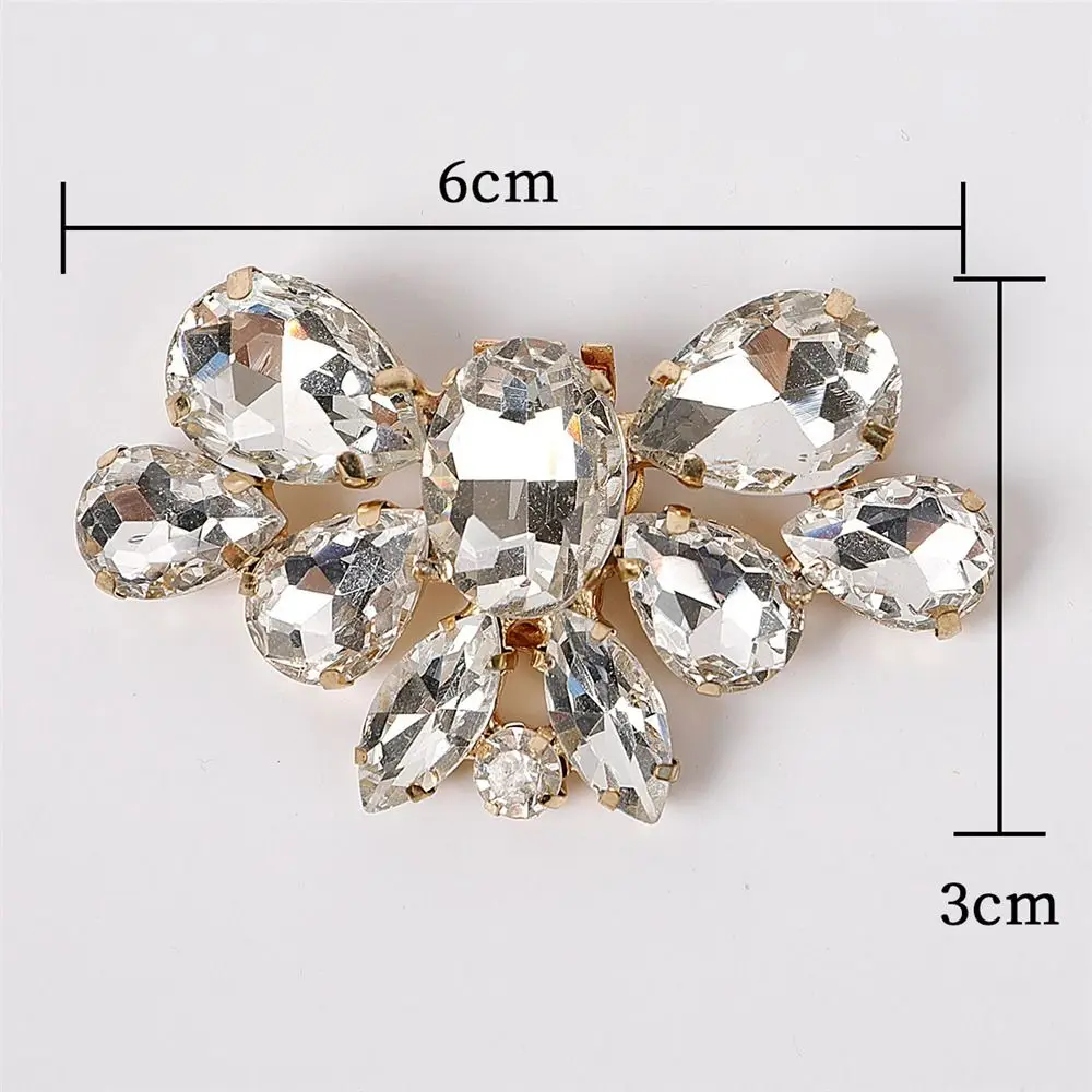 2 Stück Hochzeit Strass Kristall Braut Schuhe Charms Schmuck Schuhe Dekorationen Charm Schnalle Schuhclip – Detail 8