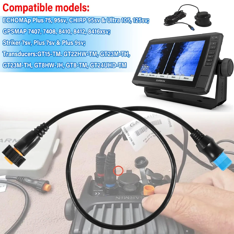 Adattatore Tml 010-12122-10 Adattatore Xid Da Xdcr A 12 Pin Xid Per Garmin Airmar, Echomap Chrip, Echomap Uhd, Echomap Ultra