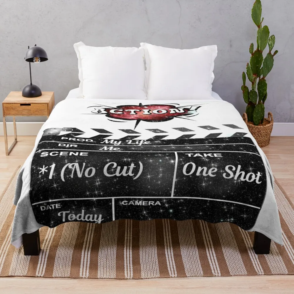 

Action Clapboard Cinema Red Comic Speech Movie Show Throw Blanket Hair Blanket Extra Large Throw Blanket