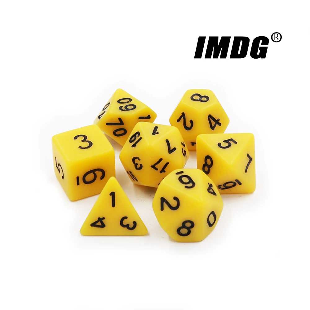 IMDG 7pcs/set RPG Game Dice Polyhedron Acrylic DND Solid Color Multicolor Digital Cubes acrylic dice,game dice,dice set