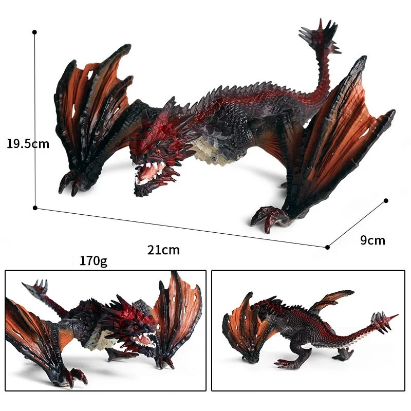 Mojo RED DRAGON Fantasy action toys figures play models plastic mythical  legend