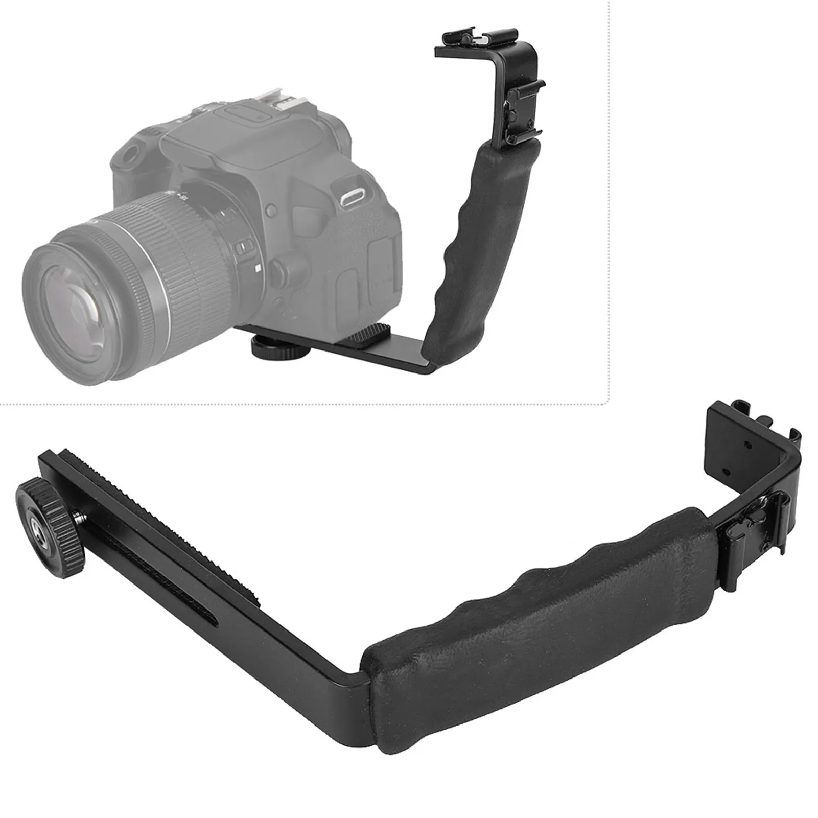 Camera Flash Adapter Hot Shoe Flash Bracket Dual Hot Shoes Holder Mount DV Microphone LED Light L