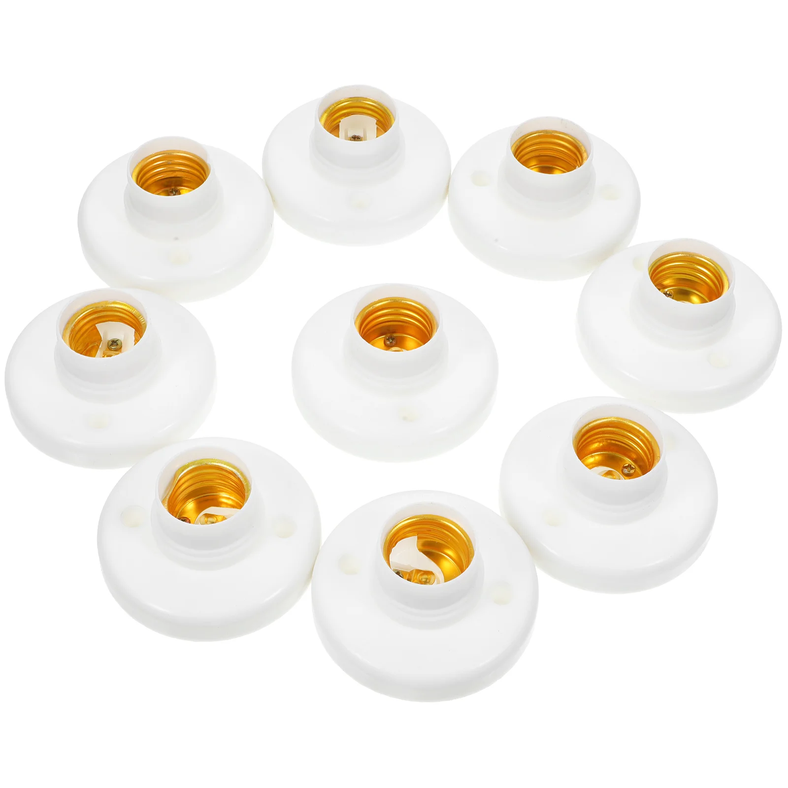 

Chandelier Light Socket Flat Mounted Lamp Holder E27 Screw Luo Mouth (602 (copper Terminal)) 10pcs Bulbs Ceiling Component